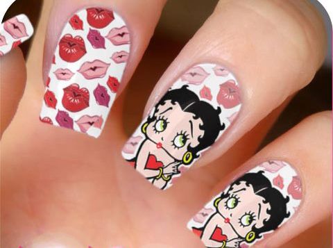 Adesivos da Betty Boop para unhas