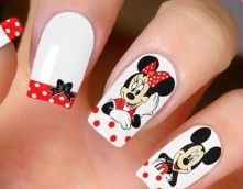 Adesivos da Minnie e Mickey para unhas